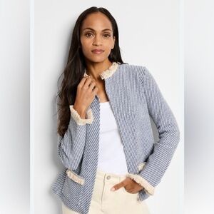Textured Blue and Cream Blazer